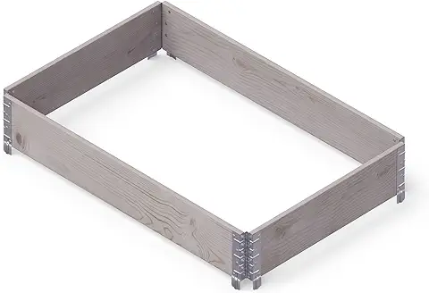 Upyard GardenBox – Moderno Bancal Elevado de Marco de Palé – Bancal Modular de Madera Natural para Jardín y Terraza – Certificado PEFC, 120 x 80 x 19,5 cm, Gris  