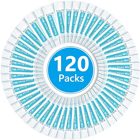 URAQT Sal Lavado Nasal, 120pcs Suero Fisiologico para Alivio Congestión Nasal y Limpieza Nasal, Limpiador Nasal Niños y Adulto para Enjuague Nasal, Lavado Nariz, Alivio Conductos Nasal  