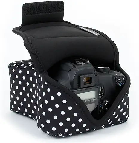 USA Gear DSLR - Funda para Cámara Digital con Protección de Neopreno, Correa para Cinturón y Accesorios de Almacenamiento, Compatible con Canon, Nikon, Sony, Olympus, Pentax, etc.  