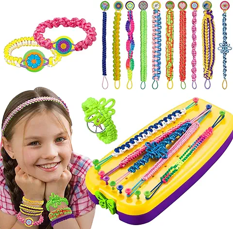 UUEMB Kit para Hacer Pulseras Niñas, Kit de Manualidades de Pulsera de La Amistad para 6 a 12 Años, Kit de Fabricación de Joyas para Pulseras Creativas para Niños Juguetes Regalos Navidad Cumpleaños  