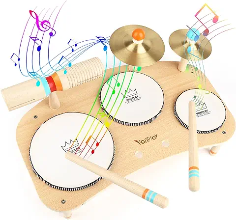 Vanplay Juguetes Niños 3 Años Tambor Infantil 8 IN 1 Juguetes de Madera Instrumentos Musicales Infantiles Regalo Niño 3 4 5 Años  