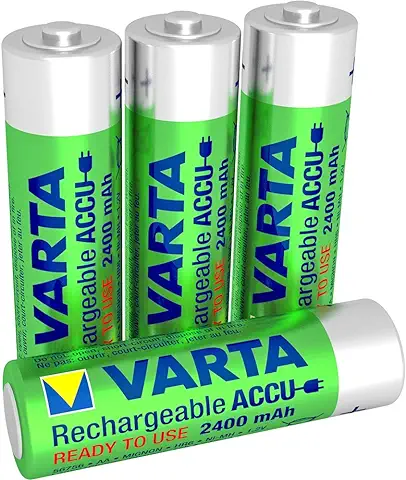 Varta Pila Precargada Mignon de Ni-Mh Rechargeable Ready2Use (AA, 2400 mAh, Paquete de 4 Unidades), Recargable sin Efecto de Memoria - Lista para Usar, Incluye caja de Almacenamiento  