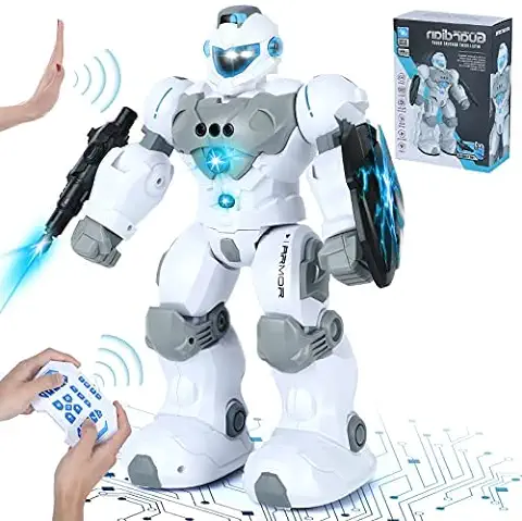 VATOS Robot Niños Juguetes Recargables RC Robot Juguete con Ojos LED Música Dance y Reconocimiento de Gestos Programable para A Partir de 5 6 7 8 Años Regalo para Niños y Niñas  