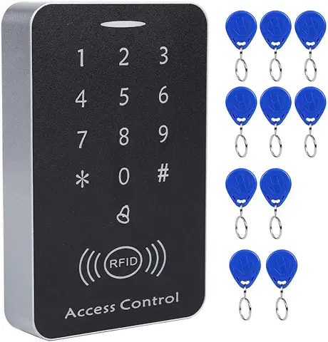 VBESTLIFE Sistema de Control de Acceso a la Puerta RFID Lector de Tarjetas con Teclado de Contraseña Máquina Controlador de Acceso para Seguridad  