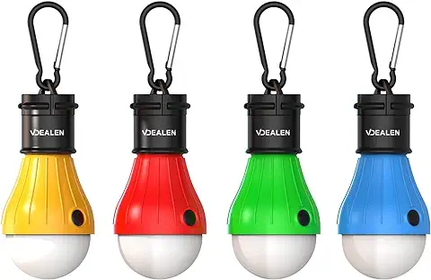 Vdealen Lámpara LED Para Tienda de Campaña, Luz de Emergencia, Con Pilas, Impermeable, Portátil, Para Senderismo (Rojo& Amarillo& Verde& Azul)  