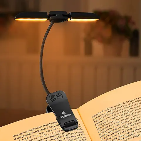 Vekkia Luz de Libro,Luz Lectura con 14 LEDs 3 Modos (Cálido/Blanco/Mixto),Lampara de Lectura para Leer Libros en La Cama, Perfecto para Lectores Noche,Estudio,Libro,Viaje  