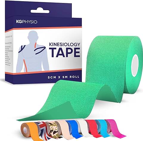 Vendaje Neuromuscular – KG | PHYSIO - Vendaje para el Soporte Muscular – Rollo 5cm x 5m – 11 Colores Disponibles! - Verde Claro  