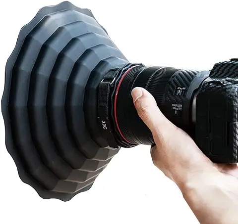 [Versión Actualizada] JJC Parasol de Silicona Antireflejo para Canon Nikon DSLR Lente de Cámara Diámetro Externo. 73 mm ~ 88 mm, Accesorio de Fotografía de Ventana de Vidrio - L  