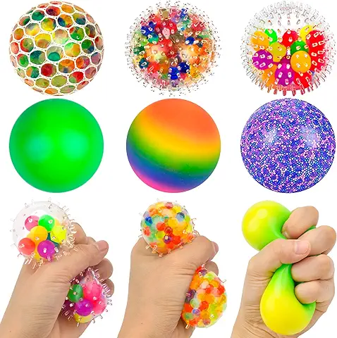 Vibbang 6 Piezas Bolas Antiestres, Pelota Antiestres Juguetes Sensoriales, Juguetes Antiestres Squeeze, para Aliviar la Fatiga de los Dedos para Aliviar la Ansiedad, para Niños y Adultos  