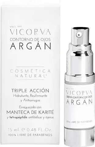 VICORVA Contorno de Ojos Argán | Hidratante, Reafirmante y Antiarrugas | Minimiza Bolsas y Ojeras | Aceite de Argán y Manteca de Karité | 15ml  