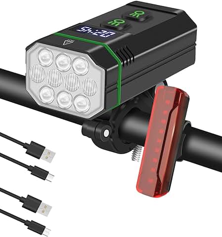 Victoper 10000 Lumene Luces Bicicleta Delantera y Trasera 10 Luces para Luces para Bicicletas LED IPX6 Impermeable Luz Delantera Bicicleta Potente 12 Horas De Funcionamiento Luz Delantera Bicicleta  