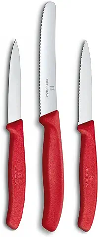 Victorinox Juego de Cuchillos para Verduras Swissclassic, 3 Piezas, Rojo  