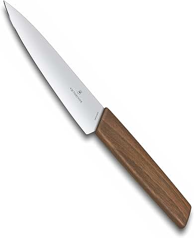 Victorinox Swiss Modern Cuchillo de Oficina en caja de Regalo, 15cm, Madera de Nogal  