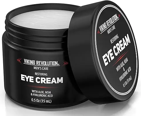 Viking Revolution Crema Antiojeras Hombre - Crema para los Ojos Anti-Envejecimiento, Tratamiento de Ojeras - Crema Hidratante Natural para Hombres - Crema Antiojeras y Patas de Gallo  