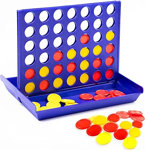 VingaHouse Conecta 4, Juego de Mesa para Niños,4 en una Fila Juego de Mesa Vertical, Juego de Estrategia para 2 Jugadores,Regalos de Juguetes Educativos para el Día/cumpleaños del Niño  