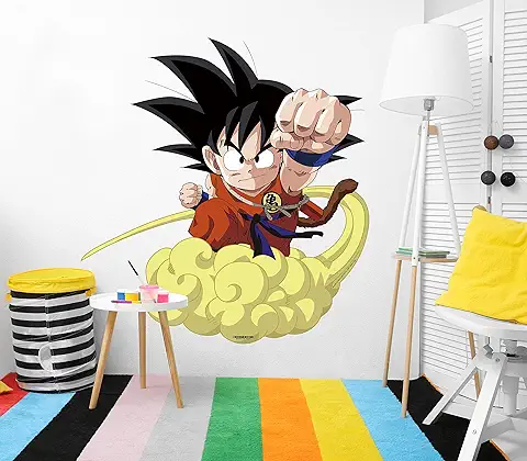 Vinilo de Pared Tamaño Real Dragon Ball Super Goku Niño Nube Producto Oficial | 103x110 cm |Vinilo para Paredes | Producto Original | Vinilo Adhesivo | Mural | Decoración Hogar | DBS  