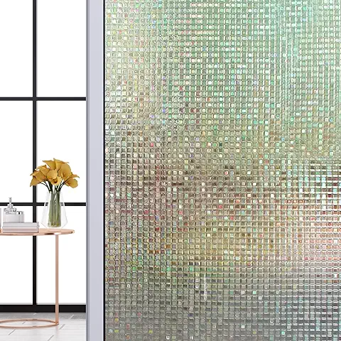 Vinilos para Cristales-Vinilos Adhesivo-Vinilo Cristales Adhesivo-Vinilo Ventana Privacidad-Vinilo Baño Privacidad-Mosaico Colorido 90cm x 1M.-Vinilo Translúcido para Ventana de Colores-Efecto Opaco-  