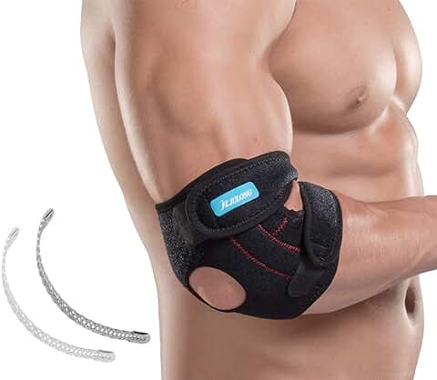 Vintree Codera Deportivas Codera Tendinitis con Estabilizadores Dobles de Resortes Codo Golf Ajustable Codo Tenista Compresión de Codo para Esguince Artritis Codera Epicondilitis Alivio del Dolor  