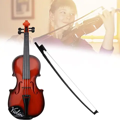 Violín para Niños 42 cm Violin de Juguete Instrumentos de Viento para Niños Réplica en Miniatura de Instrumento Musical de Violín con Estuche muy Adecuado para Principiantes (Caqui)  