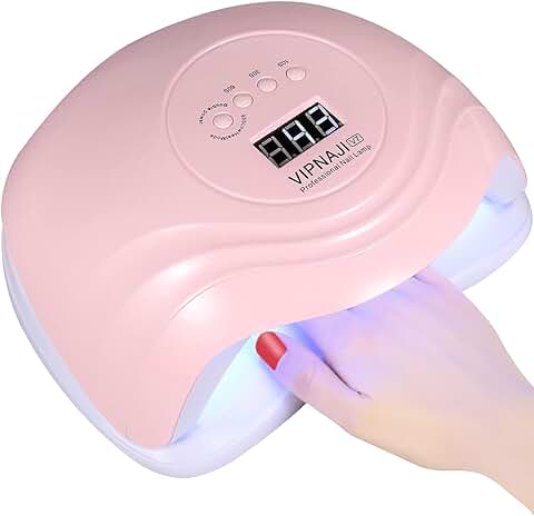 VIPNAJI Lampara Secadora de Uias LED/UV para Esmalte de Uhias de Gel, 168W Lámpara LED Uñas Pantalla LCD,Sensor Automático,4 Temporizador Profesional de 10s, 30s, 60s y 99 s  