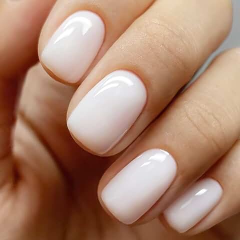 Vishine Esmalte de Uñas de gel Blanco Lechoso - 16ml Esmalte de gel de tono de piel Desnuda Esmalte de Uñas Translúcido Soak Off LED Lámpara de Uñas Jelly French Manicure Nail Art Gel M090  