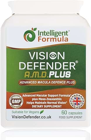 Vision Defender AMD Plus - Suplemento para Ojos con Luteína, Zinc, Vitamina E y C, Mesozeaxantina, Antioxidante y Carotenoide - Protege y Mejora Salud Ocular - Eye Cápsulas  