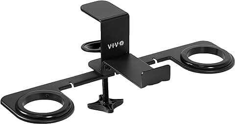 VIVO MOUNT-VR01 - Soporte para Auriculares de Realidad Virtual, Soporte de Exhibición de Realidad Virtual, Almacenamiento de Metal Universal para Auriculares y Controladores de Realidad, Negro,  