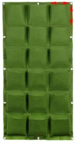 VOANZO Green Garden - Jardinera Vertical con Soporte para Pared (fieltro, para Interior y Exterior, 18 Bolsillos (50 x 100 H)  