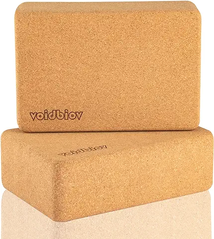 Voidbiov Juego de Bloques de Corcho para Yoga 22,5 cm x 14,5 cm x 7,6 cm  