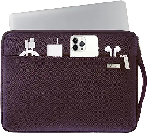 Voova Funda Portatil 15.6 16 Pulgadas (37×25,5×2,5CM) Funda Portátil 360°Protectora 15,6 Funda Ordenador para Macbook Pro 16,Acer ConceptD 16,Lenovo 16,Inspiron 16 Bolsa Portatil, Púrpura  