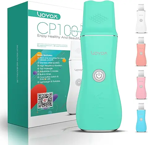 VOYOR Limpiador Ultrasónico de Poros Peeling Facial Removedor de Acné, con 3 Modos, Extractor de Comedones CP100 (Green)  