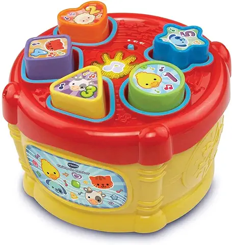 VTech Chimpón Tambor - Juguete Electrónico Encajable con Piezas para Insertar y Aprender Formas, Números y Animales, Multicolor (80-185122) , Color/modelo Surtido  