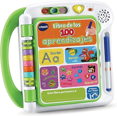 VTech - Libro de los 100 Aprendizajes, Juguete Educativo Interactivo para Niños +3 Años, Aprende a Escribir, Versión ESP  