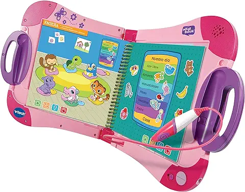 VTech - Magibook, Sistema de Aprendizaje Interactivo, Desarrolla Nuevas Habilidades, ¿Qué Quieres Saber hoy? Vocabulario, Mates, Ciencias, Horas de Entretenimiento, Libros Interactivos, Color rosa  