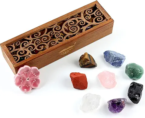 VuUUuv Traje de Chakra Stone Cristales Curativos de Reiki de Piedra Cruda en Bruto Natural para Curación, Meditación, Equilibrio de Chakra o Ritual  