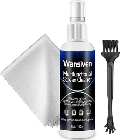 Wansiven Screen Cleaner, Limpia Pantallas 100ml, Limpia Eficazmente Las Marcas de Pantalla y Las Huellas Dactilares y el Limpiador de Pantalla Utilizado para Pantallas, Computadoras, Monitores, etc.  