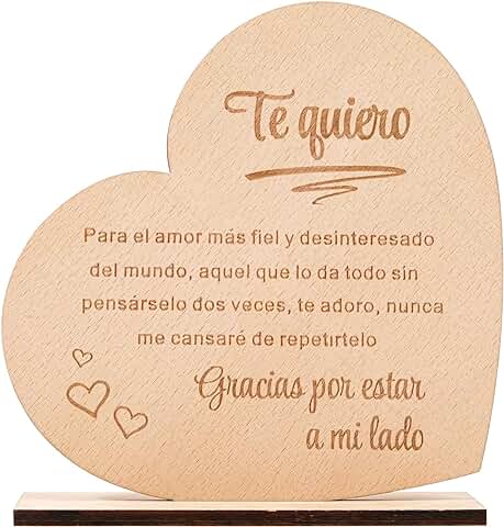 Warehouse Tarjeta de Agradecimiento de amor de Madera Esposo Esposa，Regalos Aniversario Pareja Cartas amor para mi Novio Novia Originales Cumpleaños (Gracias) (C-13)  