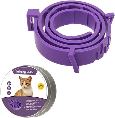 WDsunshine Collar Calmante para Perros y Gatos, Collar Anti Ansiedad con Tamaño Ajustable, Seguro Natural, Resistente al Agua, Efecto Calmante de Larga Duración, Alivio de Ansiedad (Pequeño)  