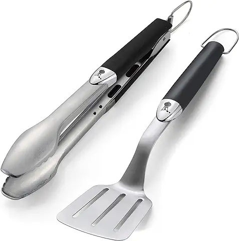 Weber 6645 - Set De 2 Utensilios De Acero Inoxidable - Modelo Peque o  