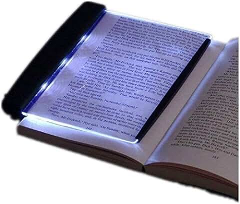 Wendry Libro Luz LED Lámpara Forma de Libro,Tablero de Lámpara de Luz Brillante de Lectura LED con Clip de Página Desmontable, Luz de Noche de Libro de Protección Ocular para Lectura de Noche  