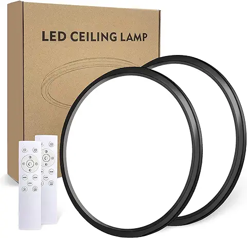 Wholede 24W 3000LM Lampara Techo Regulable, Plafon LED Techo con Mando a Distancia, Lampara LED Techo Modernos para Dormitorio Cocina Salon Baño Comedor Pasillo Ø29.5CM  