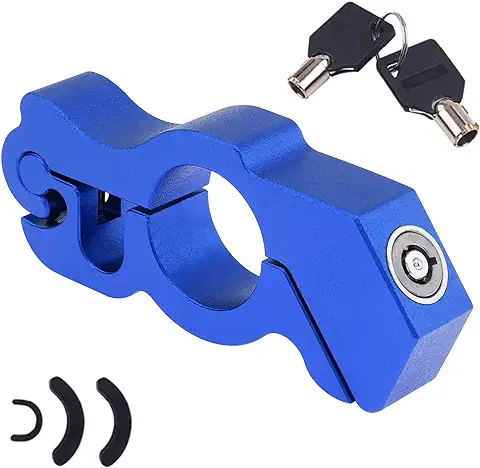 Windance Candado Antirrobo para Manillar de Motocicleta, Acelerador, Freno, con 2 Llaves para Asegurar tu Motocicleta, Bicicleta, ATV, Ciclomotor, Scooter en Menos de 5 Segundos (azul, Mate)  