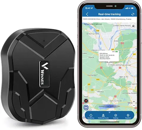 Winnes Localizador GPS para Coche 5000 mah Rastreador GPS Impermeable Magnético GPS Tracker Fuerte Standby Hasta 90 Días de Monitoreo de Voz Geo-cercas Alertas Suscripción Gratuita TK905  