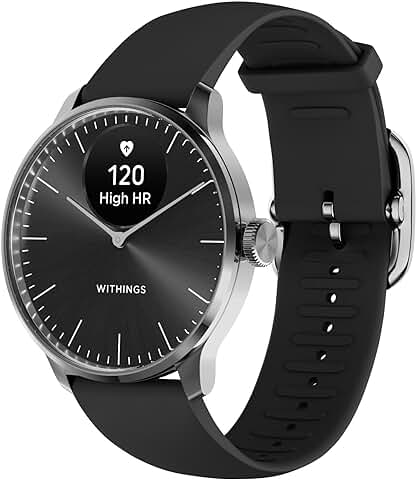 WITHINGS ScanWatch Light - Reloj Inteligente Híbrido, Control de la Frecuencia Cardíaca 24/7, Seguimiento de la Actividad, el Ciclo y el Sueño, GPS, Batería de 30 Días, Compatible con Android y Apple  