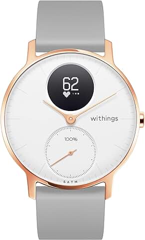 Withings Steel HR - Reloj Inteligente Híbrido con Seguimiento de la Actividad por GPS, Control de la Frecuencia Cardíaca, Seguimiento del Sueño, Sumergible y con una Autonomía de 25 Días  