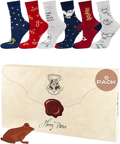 Wizarding World Harry Potter Calcetines Hombre Regalos Originales Para Mujer 6 Pares 2 Tamaños  