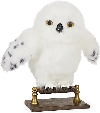 WIZARDING WORLD -LECHUZA HARRY POTTER INTERACTIVA- Peluche Interactivo "Enchanting Hedwig" -más de 15 Sonidos y Movimientos y Sobre de Hogwarts -6061829- Juguetes Niños 5 Años +  