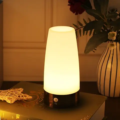 WRalwaysLX Luz de Noche LED Retro para el Hogar, Lámpara Pequeña con Sensor de Movimiento LED PIR Inalámbrico para Interiores/exteriores, Lámpara con Pilas para Dormitorio, Pasillo, Cocina  