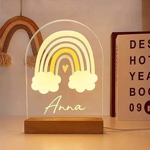 Wucidici Nombre Personalizado, con Luces Nocturnas de Flores, Luces de mesa Personalizadas para Guarderías para Bebés, Luces Nocturnas de Texto Personalizadas como Regalos de Cumpleaños  