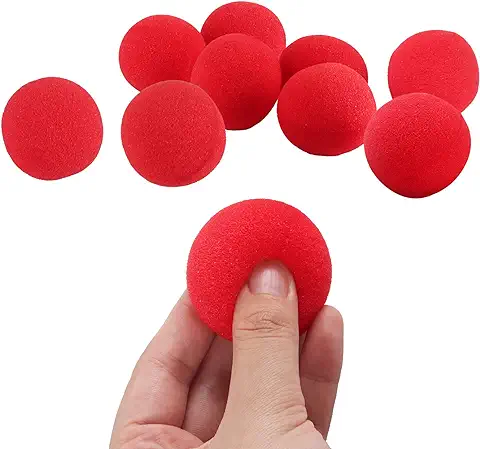 XiXiRan 10 Piezas de Bolas de Esponja Magia, Esponja Roja Bolas, Super Soft Sponge Balls, Bola de Esponja Suave, Esponja Mágica Bolas, Accesorios de Truco de Comedia Clásica  